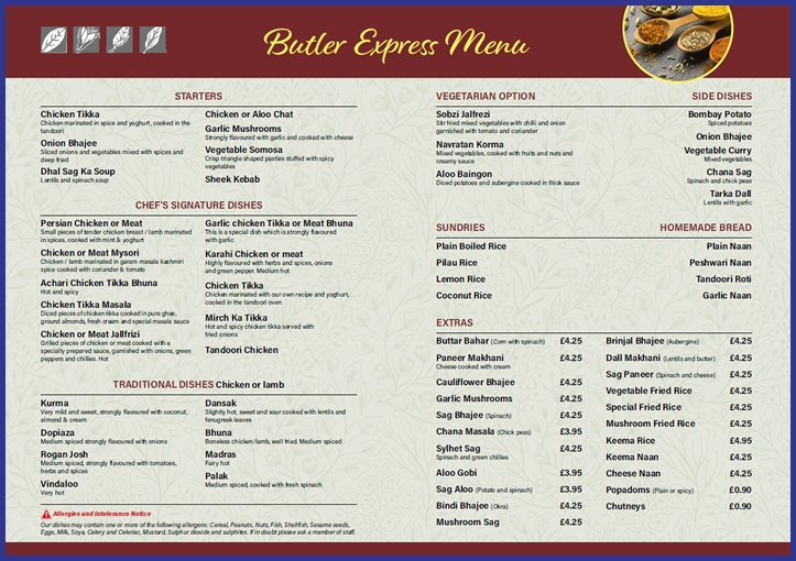 Bombay Butler Downloadable Mid Week Special Menu Image Link